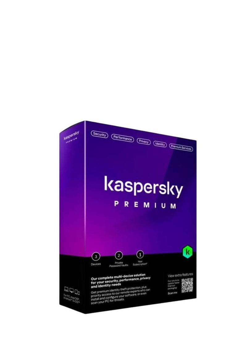 Kaspersky Premium Total Security for 3 Devices - 2 Private Password Vaults - 1 Year Subscription| Box W/o CD | KL1047I5CFS-SLIM - Image 3